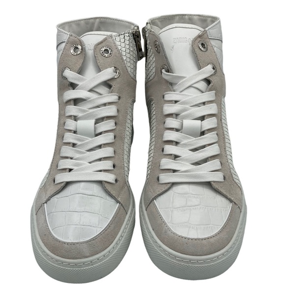NWB Zadig & Voltaire High Flash Keith Snake Effect Leather Hi-Tops - Sz 7US - Picture 2 of 13